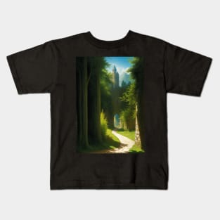 Entrance to the Wizard's Castle - Stable Diffusion Render Kids T-Shirt